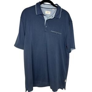 7Diamonds Luxe Soft Polo Golf Shirt Men's Size Large Blue Soft Luxury